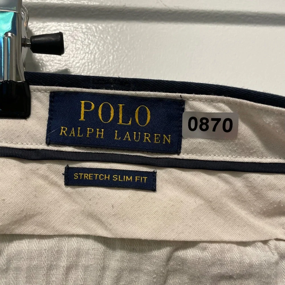 Polo Ralph Lauren Mens Navy Blue Stretch Slim Fit Chino Pants 36x30